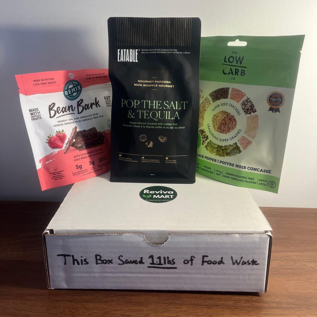 A Reviva Mart box with snacks