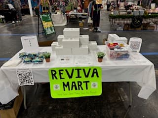 The Reviva Mart table at the Montclair Flea Market